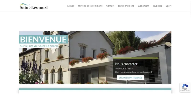 Page d'accueil du site de la Mairie de Saint-Léonard (Marne) — réalisation BressoDup